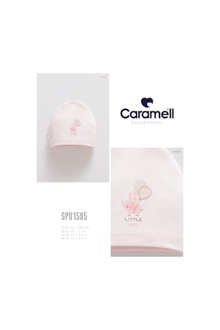 Caramell My Baby Kumsal Soft Colour Balonlu Fil Baskılı Bebek Şapka/bere //1595 Pembe Pembe