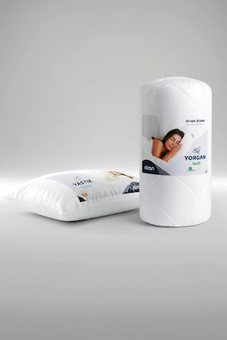 Niron Tek Kişilik Yorgan + 1 Adet Yastık Seti 155x215 Cm 4 Mevsim Mikrofiber Konfor Beyaz