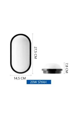 2 Adet 20w Bahçe Balkon Banyo Teras Duvar Led Işık Nem Su Geçirme
