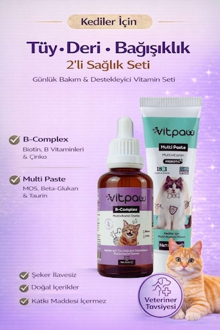 Bağışıklık Ve Tüy Sağlık Seti B Complex Biotin Damla & Multi Paste Multivitaminli Macun