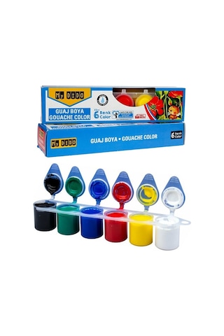 6 Renk Guaj Boya Mydido 35x50 Cm Telli Spralli Resim Defteri Palet Resim Fırçası 15 Yaprak Guajboya Resim Defteri Çok Renkli