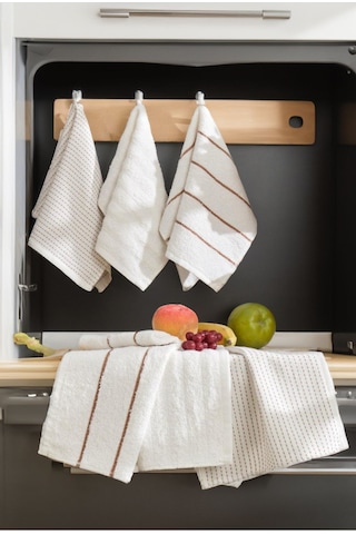 Rebeka Home Collection Sophia El Yüz Mutfak Havlu Seti 6'lı 30 x 50 CM Krem