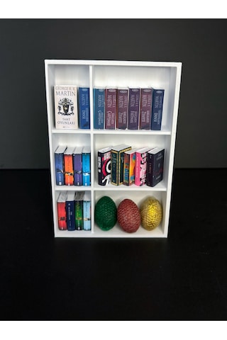 Minyatür Kitaplık El Yapımı Mini Kitap Ve Figürlü Dekoratif Kitaplık Koleksiyonluk