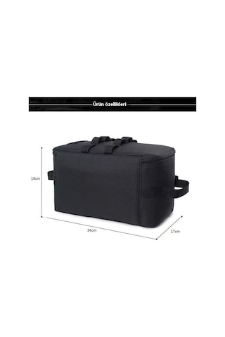 Açık Hava Kamp Pikniği Katlanabilir Taşınabilir Alet Saklama Çantası Siyah