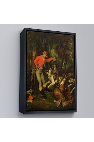 Çerçeveli Gustave Courbet -avdan Sonra Tablo - After The Hunt-8055
