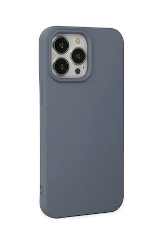 Apple Apple iPhone Uyumlu 15 Pro Max Kılıf Nano İçi Kadife Silikon - Gri