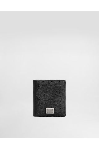 Dolce & Gabbana Dauphine Folding Cardholder Made Of Embossed Calfskin Siyah