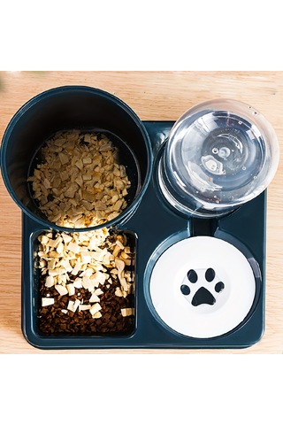 Ecronicword 2'si1 Arada Otomatik Evcil Hayvan Su Çeşmesi Besleyici Kedi Köpek