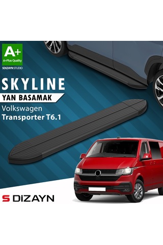 S-dizayn Vw Transporter T6.1 Kısa Şase Skyline Siyah Yan Basamak 213 Cm 2019-2024 A+ Kalite