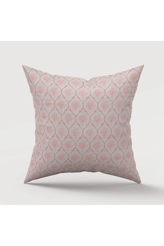 Melisa Damask Baskılı Duck Kumaş Pembe Kırlent 45 45 Cm - 747 45 x 45