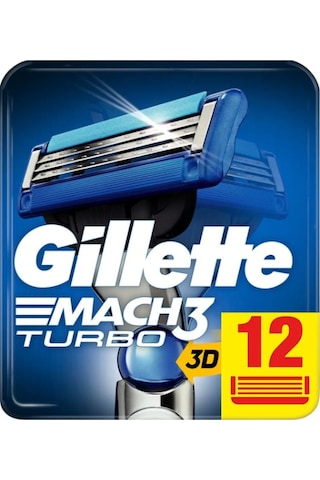 Gıllette Mach3 Turbo Yedek Başlık 12'li