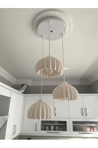 Solis Modern 3 Lü Sarkıt Avize Salon Ve Mutfak Aydınlatması Şık Bohem Tarz Nestvibe Beyaz