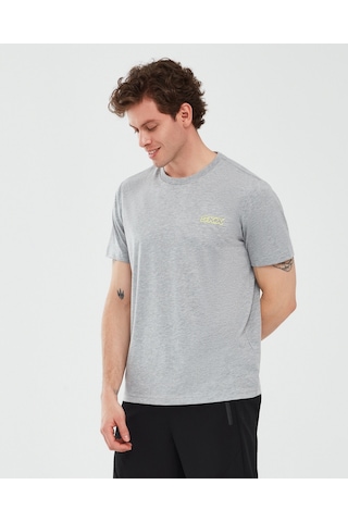 Skechers Graphic T-Shirt M Short Sleeve Erkek Gri Melanj Tshirt S241054-036