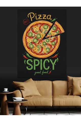 "acı Soslu" Pizza Posteri Dekoratif Kanvas - Mdf Ahşap Tablo