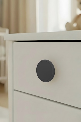 Siyah Çocuk Odası Mobilya Kulbu - 55 Mm - Abs Plastik Tekli Düğme Dolap Ve Çekmece Kulpu Siyah