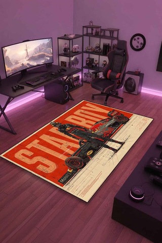 Starboy F1 Halı Dijital Baskı Yıkanabilir Kaymaz Taban Leke Tutmaz Çok Renkli-56