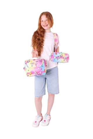 Kaukko Kids Üçlü İlkokul 1.2.3.4. Sınıf Okul Çanta Seti - Mavi Sarı - Kız Çocuk - Silikon Aksesuarlı Mavi - Sarı