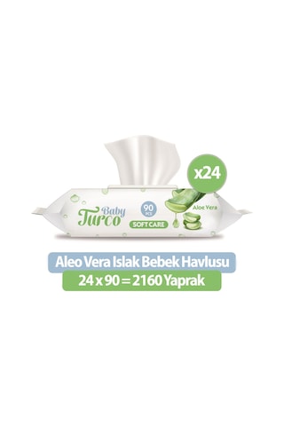 Baby Turco Softcare Aloea Vera Islak Havlu Mendil 90x24 2160 Yaprak
