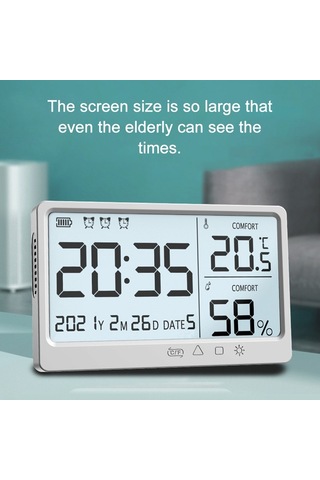 Dinosaurs Geek Elektronik Sıcaklık Ve Nem Ölçer Termometre - Beyaz