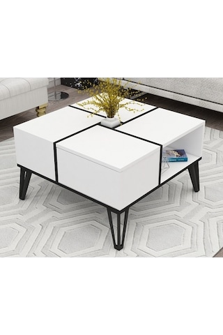 Orta Sehpa Nova Beyaz Siyah