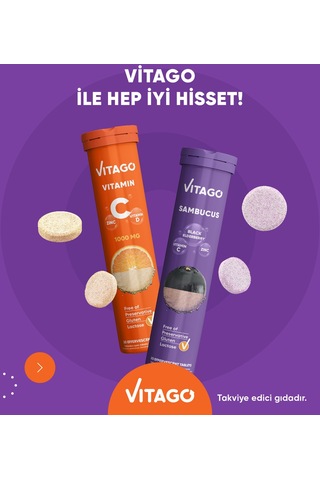 Vitago Vitamin C + Sambucus 2 x 20 Efervesan Tablet