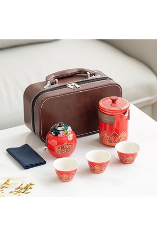 Seyahatçay Seti Küçük Set Taşın Dekolama Kırmızı Kırmızı