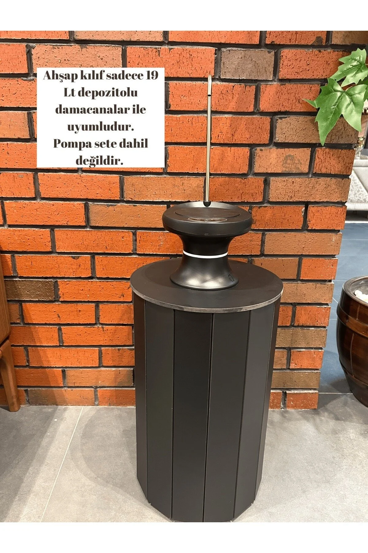 Ahşap Damacana Kılıfı 19 Lt Depozitolu Uyumlu Modern Şık Tasarım Pompa Hariç Siyah