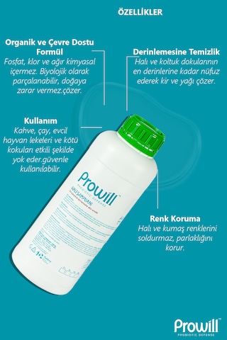 Organik Halı Şampuanı 1 Litre - Halı Yıkama Şampuanı Tekli