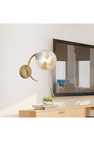 Pireal Tekli Eskitme Bal Camlı Modern Yatak Başı, Salon Aplik Eskitme