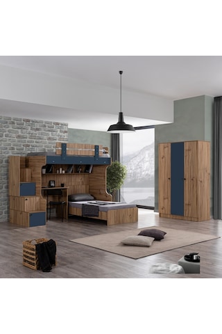 Ranza, Riva Ranza Karyola Masa 3 Kapaklı Dolap 2 Adet Comfort Yatak 90 X 190 CM