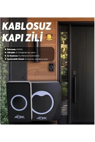 Kablosuz Su Geçirmez Kapı Zili 4887
