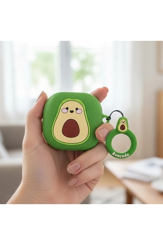Caseonn Samsung Uyumlu Galaxy Buds 2 Kılıf Karakter Figürlü Avokado