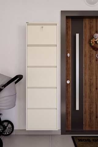 Ceha Kilitli 5'li Metal Ayakkabılık - Krem K.AYK-5 /AB1013/KL