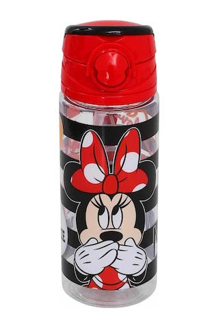 Minnie Mouse Lisanslı Pipetli Plastik Matara 500 Ml Kırmızı Otto-42514
