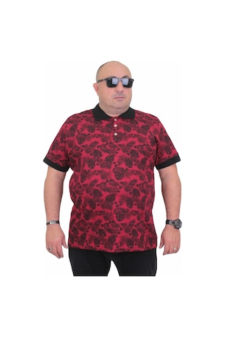 Moc Grande Mocgrande Erkek Büyük Beden Polo Yaka Tişört Hawai 24455 Bordo-Bordo