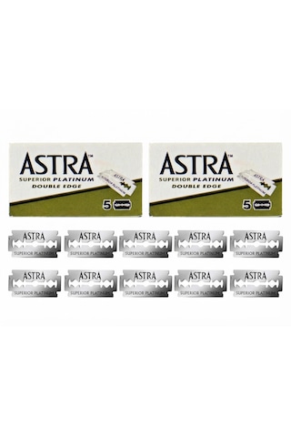 Astra Superior Platinum Çift Taraflı Yaprak Jilet 5'li Kutulu 2'li Set Toplam 10 Adet