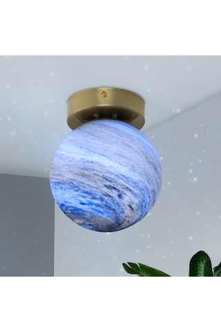 Springsun Modern Duvar Aplik Led Aydınlatma - 3 Renk Seçenekli Yatak Odası Ve Salon İçin Bakır & Mavi Bakır - Mavi