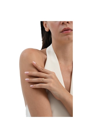 925 Ayar Gümüş Altın Yaldızlı Minimalist Plaka Yüzük Barcode Gold