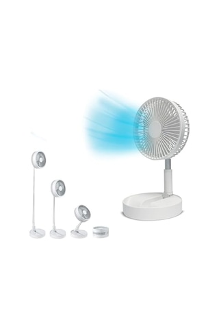 Lıvıngton Fold & Cold Uzatılabilir Mini Vantilatör, Pilli, Güçlü Usb Vantilatör, 10 Saat Çalışma Süresi, Esnek Ayaklı Ve Masa Vantilatörü, 1 M Yüksekliğe Kadar Uzatılabilir .