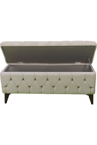 Vavonni Sandıklı Puf 120Cm Krem A+ Kalite