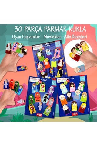3 Set - 30 Parça Tox Meslekler. Aile Bireyleri ve Uçan Hayvanlar