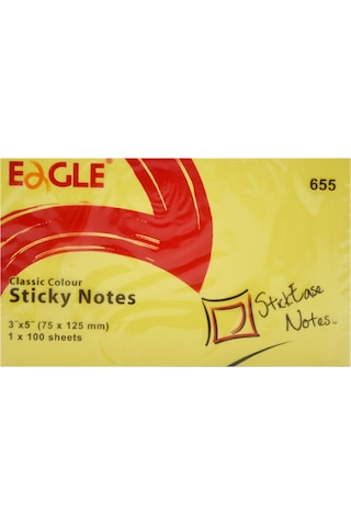 Eagle 75x125 mm Klasik Renk Yapışkanlı Not Kağıdı 100 Yaprak (655