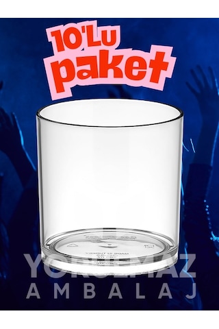 Plastik Viski & Meşrubat Bardağı 220 Cc 10 Lu Paket Şeffaf Dayanıklı Siyah