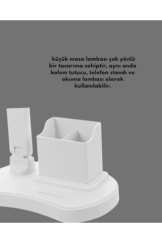 Mey İthalat Kısılabilir Led Masa Lambası Kalemlik, Telefon Standı Ve Okuma Işığı Bir Arada Yeni N Çok Renkli