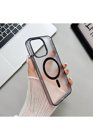 Telefon Kılıfı İphone 16 Kılıfı Magsafe Kılıf Cep Telefonu Kılıfı Uyumlu Siyah