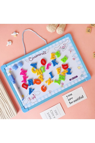 Rakam Ve Harflerle Çocuklara Özel Manyetik Yazı Tahtası Mavi