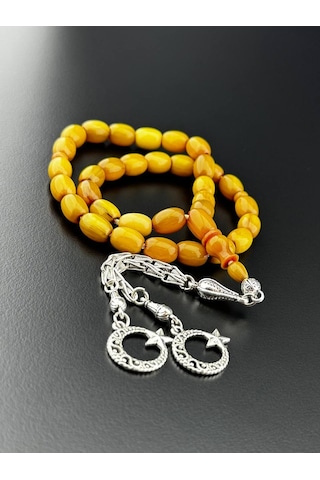 Havşalı Sıkma Kehribar Tesbih Hcz-model Pplhly Sarı