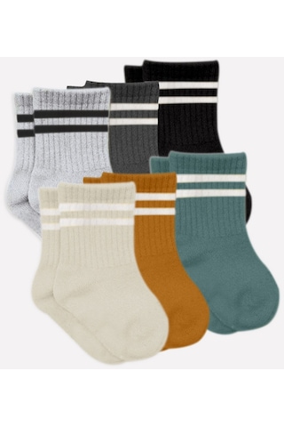 Bistyle 6'lı Bebek Çorabı Çemberli 6001 Hardal