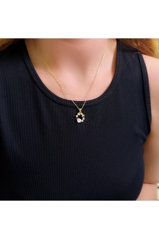 Stela Çiçek Gümüş Kolye Sarı