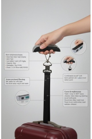 Plt Power 50 Kg Elektronik Valiz Terazisi - Dijital Lcd Ekranlı Çok Renkli